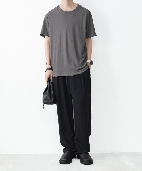 ATTACHMENT(アタッチメント)の「100/3 ハイツイスト ジャージー スリムフィット S/S TEE / 100/3 HIGH TWIST JERSEY SLIM FIT S/S TEE(Tシャツ/カットソー・メンズ・グレー/ホワイト/ライトオレンジ系/ブラック・1/3/2/4)」の14枚目の写真