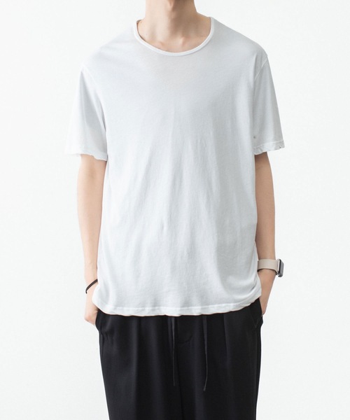 ATTACHMENT(アタッチメント)の「100/3 ハイツイスト ジャージー スリムフィット S/S TEE / 100/3 HIGH TWIST JERSEY SLIM FIT S/S TEE(Tシャツ/カットソー・メンズ・グレー/ホワイト/ライトオレンジ系/ブラック・1/3/2/4)」の16枚目の写真
