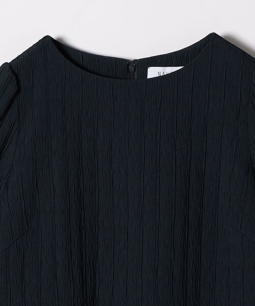 SHIPS any（シップス エニィ）の「SHIPS any:〈手洗い可能〉ジャカード ウエスト タック ノーカラー ワンピース［NAVY BLUE］（ワンピース・レディース・ネイビー/ナチュラル/ブラック・ONE SIZE）」の16枚目の写真