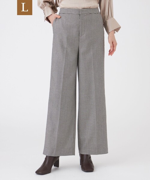 TRANS WORK(トランスワーク)の「【L】ハウンドトゥースストレッチパンツ(その他パンツ・レディース・ブラック・44/46)」の1枚目の写真