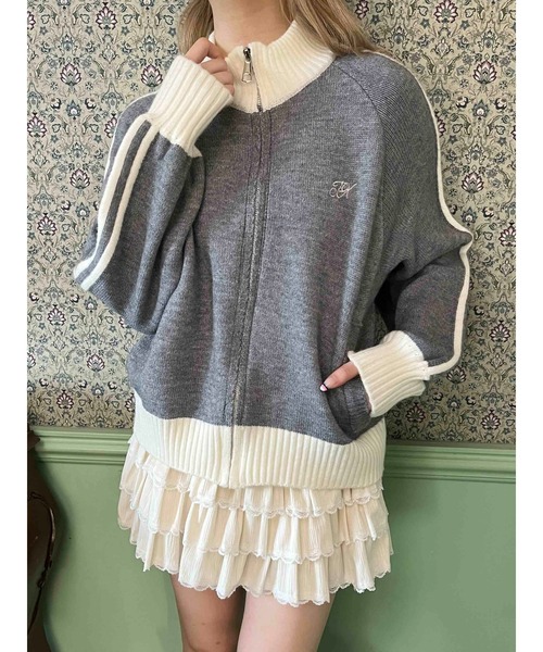 PHILLY(フィリー)の「ラインジップニットパーカー(パーカー・レディース・グレー/ブラック・FREE)」の7枚目の写真