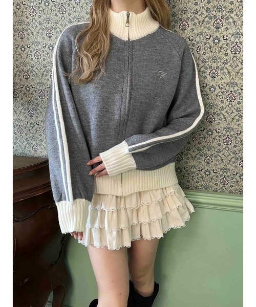 PHILLY(フィリー)の「ラインジップニットパーカー(パーカー・レディース・グレー/ブラック・FREE)」の8枚目の写真