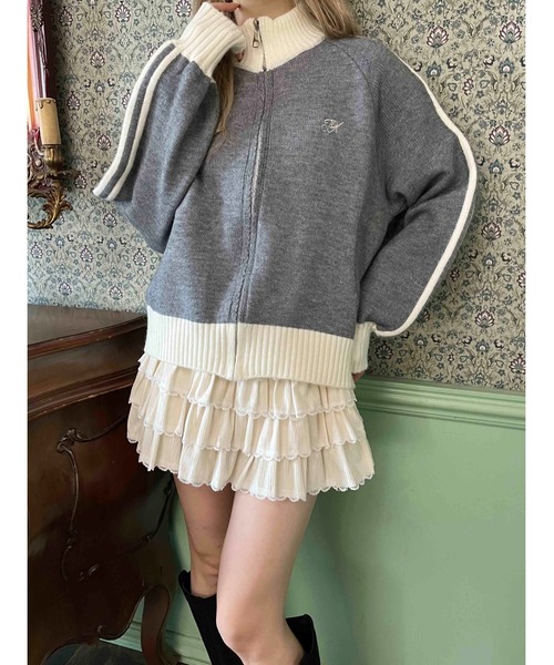 PHILLY(フィリー)の「ラインジップニットパーカー(パーカー・レディース・グレー/ブラック・FREE)」の9枚目の写真