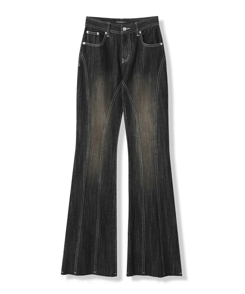 AVANDRESS（アバンドレス ）の「Thin Bootscut Pants VINTAGE BLUE（デニムパンツ・レディース・エメラルドブルー・SMALL/MEDIUM/LARGE/X-LARGE）」の14枚目の写真