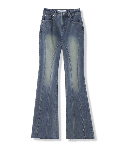 AVANDRESS（アバンドレス ）の「Thin Bootscut Pants VINTAGE BLUE（デニムパンツ・レディース・エメラルドブルー・SMALL/MEDIUM/LARGE/X-LARGE）」の16枚目の写真