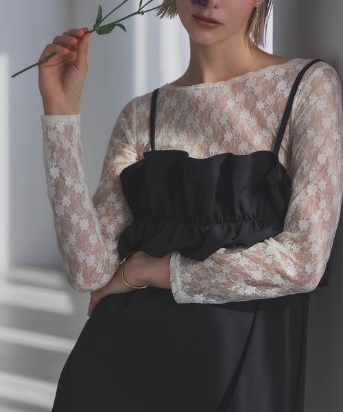 MERAKI(メラキ)の「トップフリルサロペットパンツ(サロペット/オーバーオール・レディース・ブラック/ブラウン・S/M)」の17枚目の写真