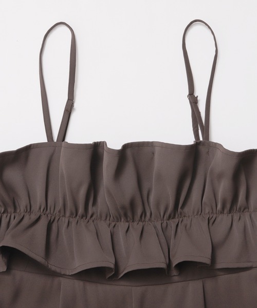MERAKI(メラキ)の「トップフリルサロペットパンツ(サロペット/オーバーオール・レディース・ブラック/ブラウン・S/M)」の9枚目の写真