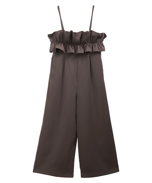 MERAKI(メラキ)の「トップフリルサロペットパンツ(サロペット/オーバーオール・レディース・ブラック/ブラウン・S/M)」の6枚目の写真