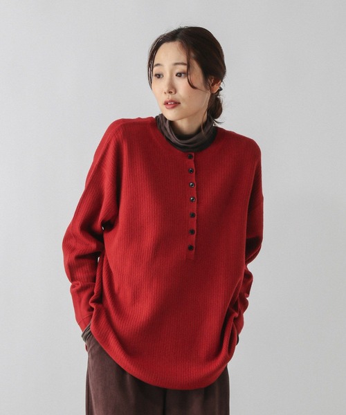 GLOBAL WORK(グローバルワーク)の「フワフワHugme2WAY/598046(ニット/セーター・レディース・レッド/キャメル/ライトグレー・LARGE/MEDIUM)」の3枚目の写真