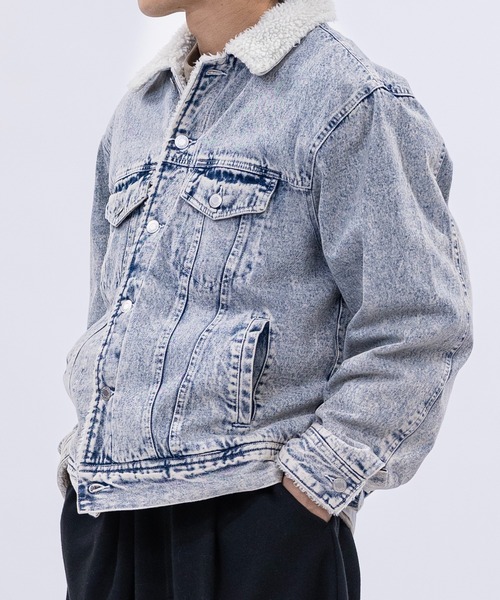 JOHN'S CLOSET（ジョンズクローゼット）の「【15】ヴィンテージライク 裏ボア デニムジャケット（デニムジャケット・メンズ・サックスブルー/ブルー/ブラック・MEDIUM/LARGE/X-LARGE）」の8枚目の写真