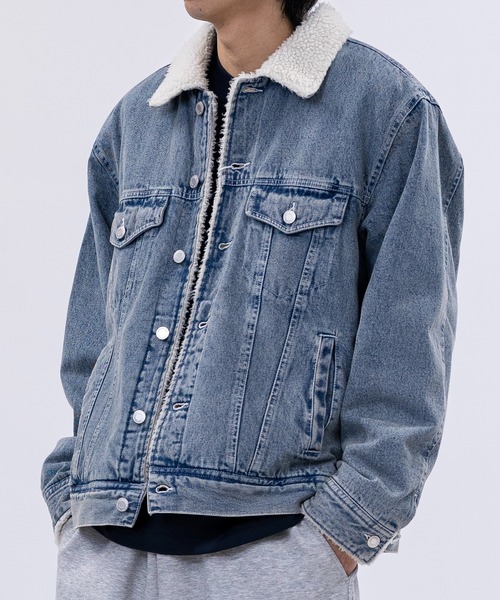 JOHN'S CLOSET（ジョンズクローゼット）の「【15】ヴィンテージライク 裏ボア デニムジャケット（デニムジャケット・メンズ・サックスブルー/ブルー/ブラック・MEDIUM/LARGE/X-LARGE）」の14枚目の写真