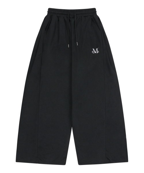 MUCENT（ムセント）の「セリアサイドピンタックバックポケットワイドスウェットパンツ（2カラー）（スウェットパンツ・レディース・ブラック/グレー・FREE）」の4枚目の写真