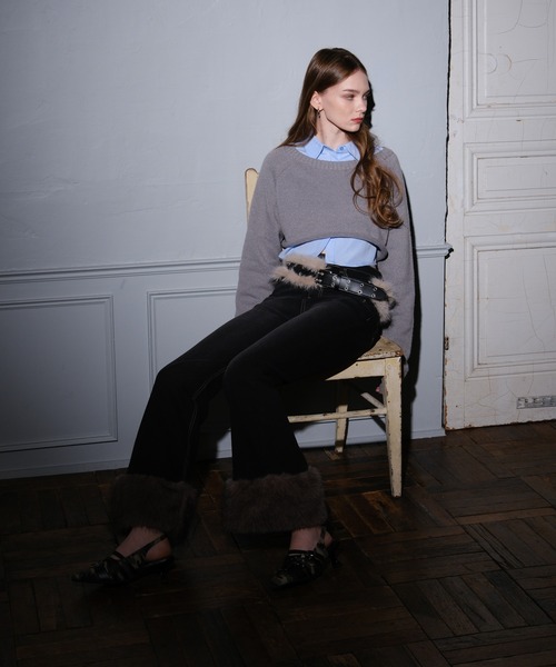 3.3 Field Trip （3.3フィールドトリップ）の「3.3Field Trip／ファーベルト（ベルト・レディース・ライトベージュ・ONE SIZE）」の3枚目の写真