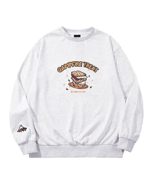 S'more（スモア）の「Campfire Treat Embroidery Sweat キャンプファイヤートリート刺繍スウェット（スウェット・レディース・ネイビー/ベージュ/ライトグレー・SMALL/MEDIUM/X-LARGE/LARGE）」の2枚目の写真