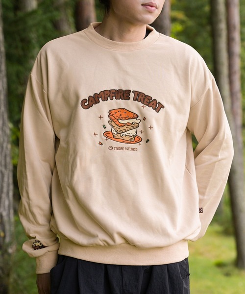 S'more（スモア）の「Campfire Treat Embroidery Sweat キャンプファイヤートリート刺繍スウェット（スウェット・レディース・ネイビー/ベージュ/ライトグレー・SMALL/MEDIUM/X-LARGE/LARGE）」の8枚目の写真