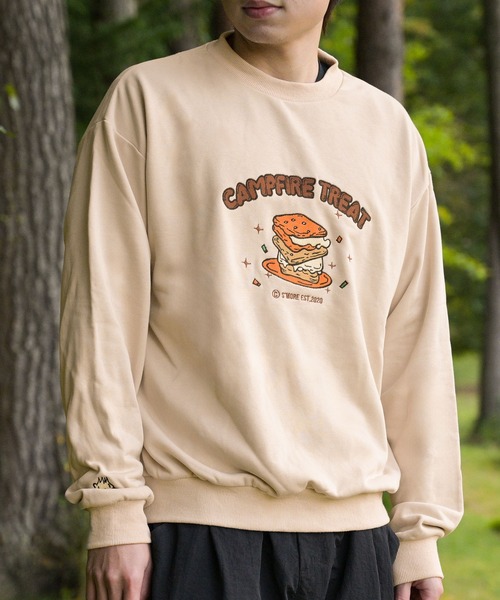 S'more（スモア）の「Campfire Treat Embroidery Sweat キャンプファイヤートリート刺繍スウェット（スウェット・レディース・ネイビー/ベージュ/ライトグレー・SMALL/MEDIUM/X-LARGE/LARGE）」の7枚目の写真