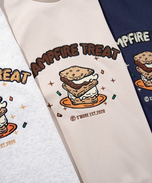 S'more（スモア）の「Campfire Treat Embroidery Sweat キャンプファイヤートリート刺繍スウェット（スウェット・レディース・ネイビー/ベージュ/ライトグレー・SMALL/MEDIUM/X-LARGE/LARGE）」の10枚目の写真