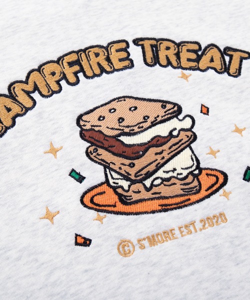 S'more（スモア）の「Campfire Treat Embroidery Sweat キャンプファイヤートリート刺繍スウェット（スウェット・レディース・ネイビー/ベージュ/ライトグレー・SMALL/MEDIUM/X-LARGE/LARGE）」の12枚目の写真