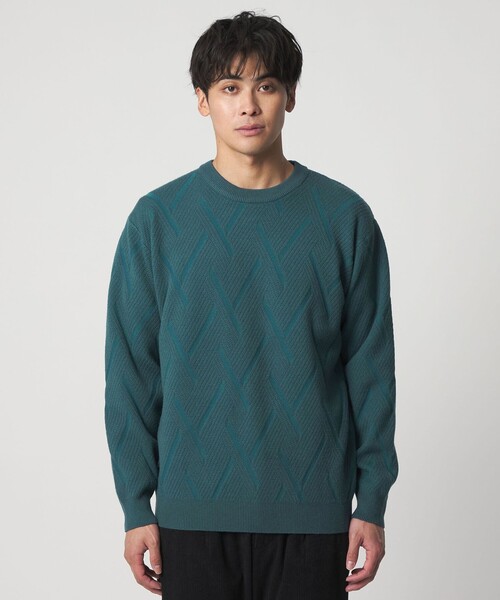 A DAY IN THE LIFE UNITED ARROWS(アデイインザライフユナイテッドアローズ)の「ミドルゲージ リンクス クルーネックニット-ウォッシャブル-<A DAY IN THE LIFE>(ニット/セーター・メンズ・ターコイズブルー系/ホワイト/ネイビー・M/L)」の21枚目の写真