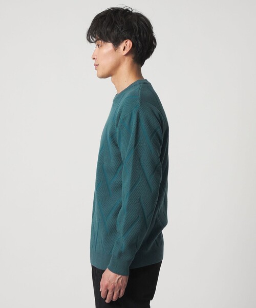 A DAY IN THE LIFE UNITED ARROWS(アデイインザライフユナイテッドアローズ)の「ミドルゲージ リンクス クルーネックニット-ウォッシャブル-<A DAY IN THE LIFE>(ニット/セーター・メンズ・ターコイズブルー系/ホワイト/ネイビー・M/L)」の20枚目の写真
