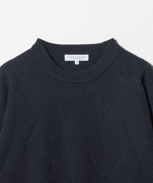 A DAY IN THE LIFE UNITED ARROWS(アデイインザライフユナイテッドアローズ)の「ミドルゲージ リンクス クルーネックニット-ウォッシャブル-<A DAY IN THE LIFE>(ニット/セーター・メンズ・ターコイズブルー系/ホワイト/ネイビー・M/L)」の12枚目の写真