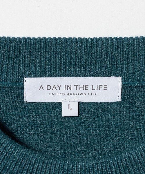 A DAY IN THE LIFE UNITED ARROWS(アデイインザライフユナイテッドアローズ)の「ミドルゲージ リンクス クルーネックニット-ウォッシャブル-<A DAY IN THE LIFE>(ニット/セーター・メンズ・ターコイズブルー系/ホワイト/ネイビー・M/L)」の7枚目の写真