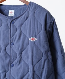 メンズのノーカラージャケット（ブルー・ネイビー/青色系・ワン