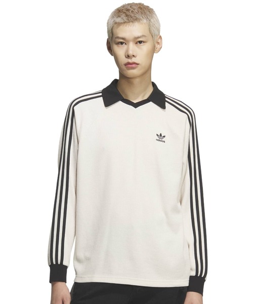 adidas WAFFLE LONG SLEEVE POLO / アディダス ワッフル ロング