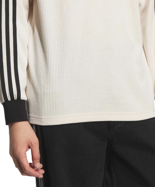 adidas(アディダス)の「adidas WAFFLE LONG SLEEVE POLO / アディダス ワッフル ロング スリーブ ポロ【SP】(ポロシャツ・メンズ・ホワイト・XS/S/M/L/XL/XXL)」の5枚目の写真