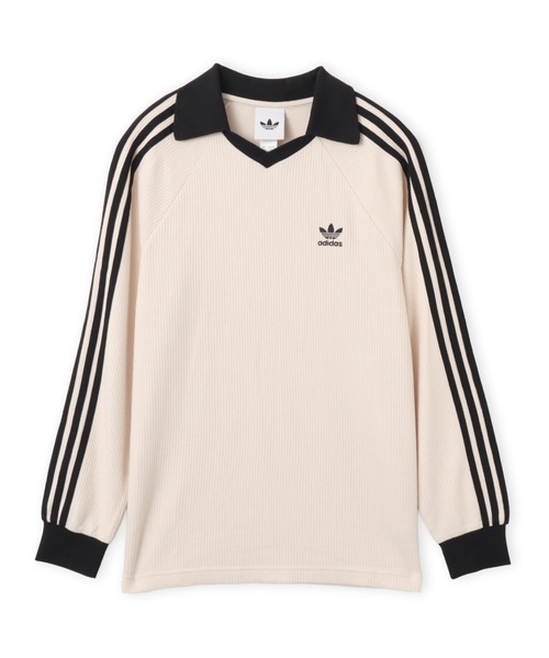 adidas(アディダス)の「adidas WAFFLE LONG SLEEVE POLO / アディダス ワッフル ロング スリーブ ポロ【SP】(ポロシャツ・メンズ・ホワイト・XS/S/M/L/XL/XXL)」の4枚目の写真