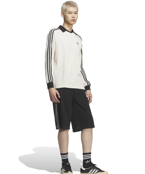 adidas(アディダス)の「adidas WAFFLE LONG SLEEVE POLO / アディダス ワッフル ロング スリーブ ポロ【SP】(ポロシャツ・メンズ・ホワイト・XS/S/M/L/XL/XXL)」の12枚目の写真