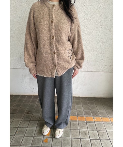 Rydia(リディア)の「ブークレニットカーディガン(ニット/セーター・レディース・スミクロ/ベージュ/アイボリー・M)」の1枚目の写真