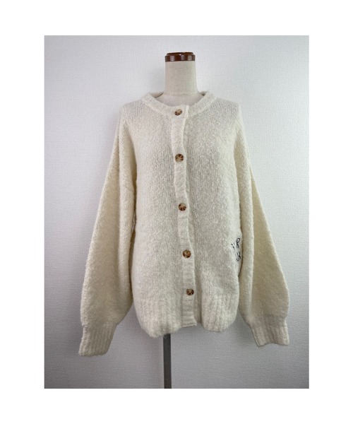 Rydia(リディア)の「ブークレニットカーディガン(ニット/セーター・レディース・スミクロ/ベージュ/アイボリー・M)」の2枚目の写真