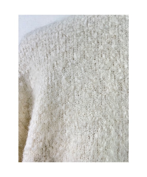 Rydia(リディア)の「ブークレニットカーディガン(ニット/セーター・レディース・スミクロ/ベージュ/アイボリー・M)」の6枚目の写真