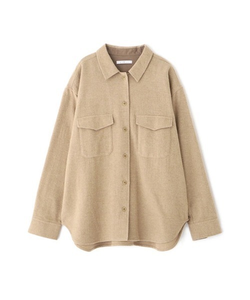 ETRE TOKYO(エトレトウキョウ)の「ウールツイルオーバーサイズシャツ(シャツ/ブラウス・レディース・ベージュ/ネイビー・FREE)」の22枚目の写真