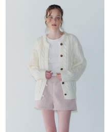 Cable Button Knit Cardigan, Cream