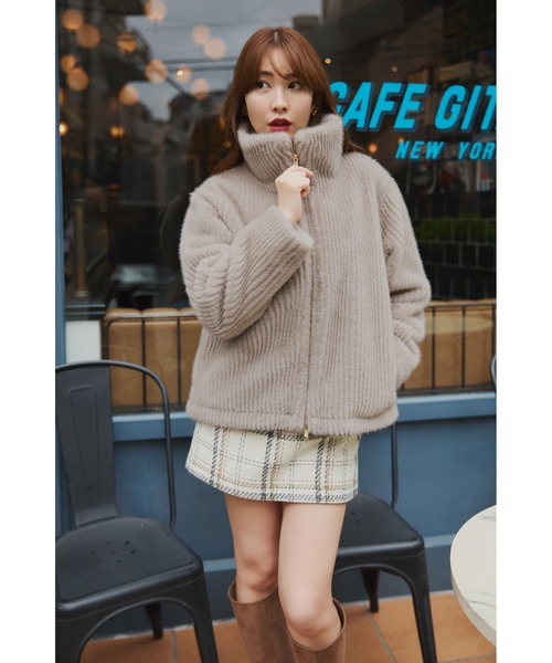 Twila Faux Fur Zip Jacket（ブルゾン）｜Her lip to（ハーリップ