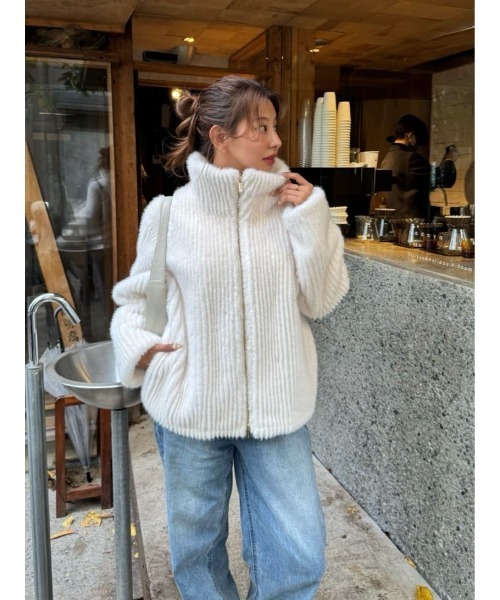 Twila Faux Fur Zip Jacket（ブルゾン）｜Her lip to（ハーリップ