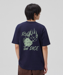 [ROLL THE DICE] コットンルーズフィット半袖Tシャツ_スペースネイビー
