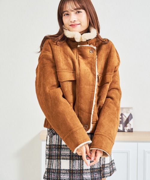 MISCH MASCH（ミッシュマッシュ）の「ZOZO限定 スタンドカラースエードファーブルゾン（ブルゾン・レディース・ブラウン/キャメル・ﾌﾘ-）」の11枚目の写真