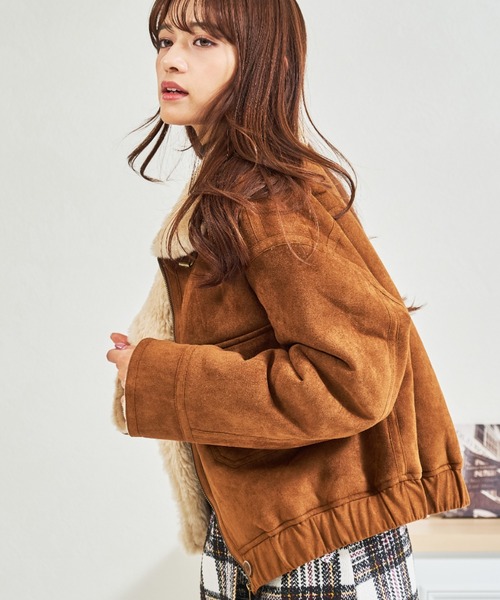 MISCH MASCH（ミッシュマッシュ）の「ZOZO限定 スタンドカラースエードファーブルゾン（ブルゾン・レディース・ブラウン/キャメル・ﾌﾘ-）」の19枚目の写真