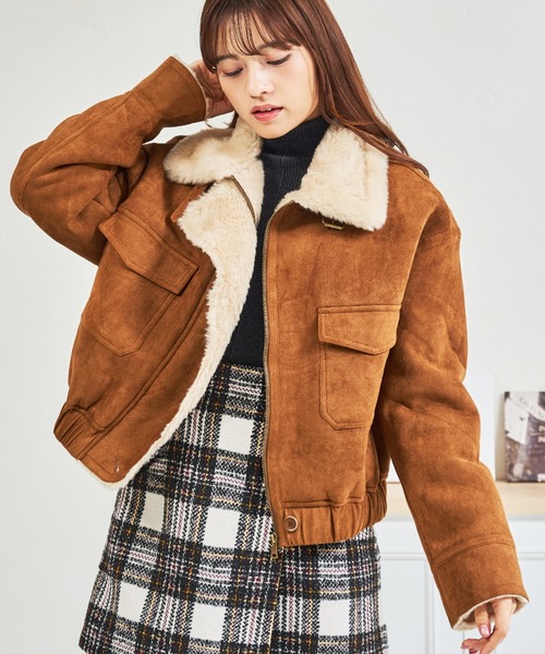 MISCH MASCH（ミッシュマッシュ）の「ZOZO限定 スタンドカラースエードファーブルゾン（ブルゾン・レディース・ブラウン/キャメル・ﾌﾘ-）」の22枚目の写真