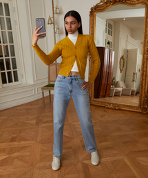 LADY VOLUME（レディーボリューム）の「CABLE POINT BUTTON KNIT CARDIGAN_YELLOW（カーディガン/ボレロ）」