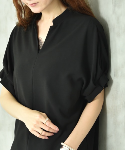 INTERPLANET(インタープラネット)の「【CLOCHE】【接触冷感】クールグログランブラウス(シャツ/ブラウス・レディース・ブラック/ベージュ/チャコールグレー・FREE)」の12枚目の写真