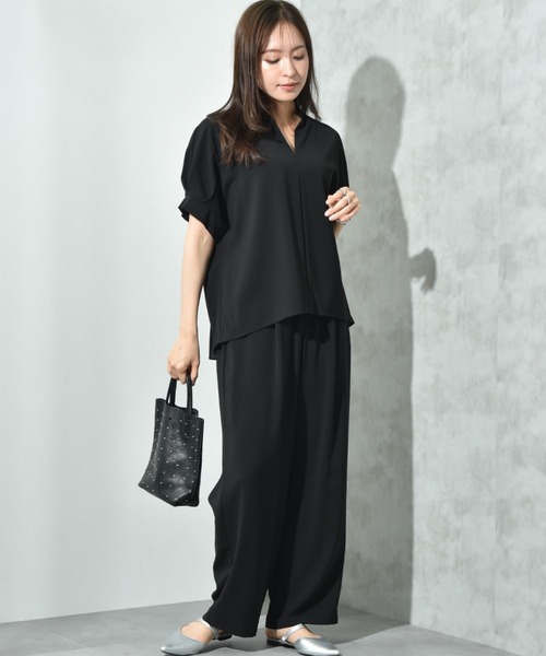 INTERPLANET(インタープラネット)の「【CLOCHE】【接触冷感】クールグログランブラウス(シャツ/ブラウス・レディース・ブラック/ベージュ/チャコールグレー・FREE)」の15枚目の写真