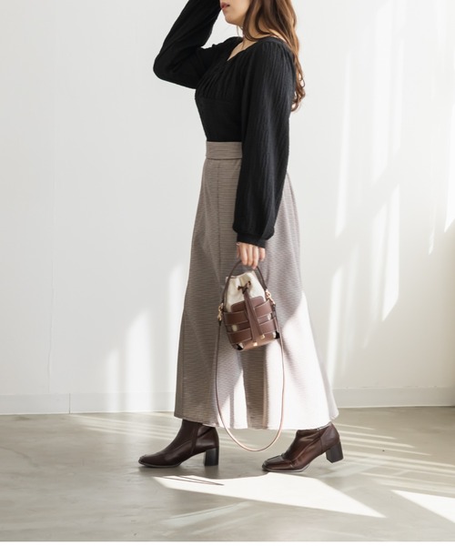CLETTE(クレット)の「CLETTEオリジナル千鳥柄マーメイドスカート(スカート・レディース・ブラウン/ベージュ/チャコールグレー・4L/3L/LL)」の11枚目の写真