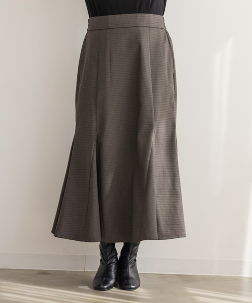 CLETTE(クレット)の「CLETTEオリジナル千鳥柄マーメイドスカート(スカート・レディース・ブラウン/ベージュ/チャコールグレー・4L/3L/LL)」の16枚目の写真