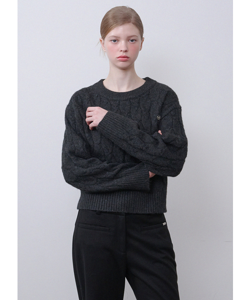 MICANE(ミケーネ)の「ジュニパーツイストウールニット(ニット/セーター・レディース・クリーム/チャコール・SMALL/MEDIUM/LARGE/X-LARGE)」の10枚目の写真