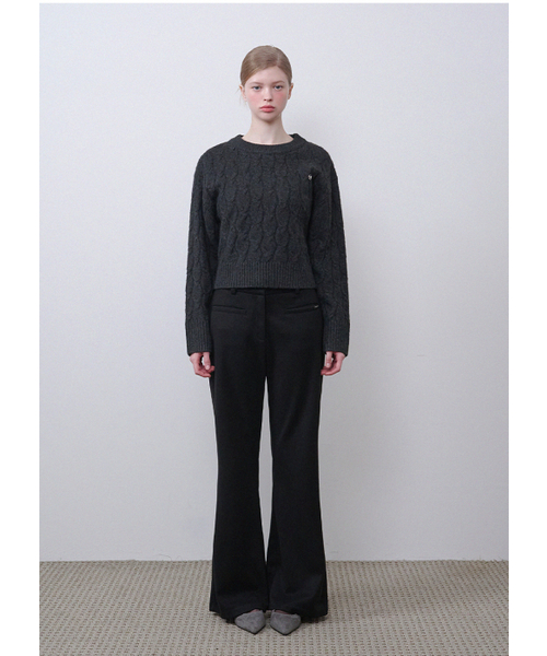 MICANE(ミケーネ)の「ジュニパーツイストウールニット(ニット/セーター・レディース・クリーム/チャコール・SMALL/MEDIUM/LARGE/X-LARGE)」の14枚目の写真