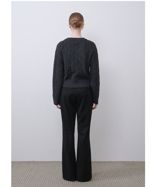 MICANE(ミケーネ)の「ジュニパーツイストウールニット(ニット/セーター・レディース・クリーム/チャコール・SMALL/MEDIUM/LARGE/X-LARGE)」の15枚目の写真